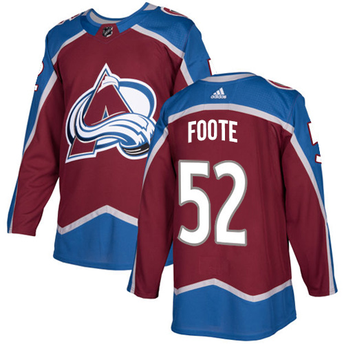 Adidas Men Colorado Avalanche #52 Adam Foote Burgundy Home Authentic Stitched NHL Jersey->colorado avalanche->NHL Jersey